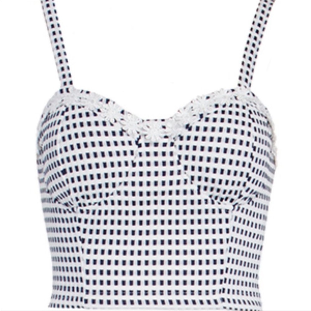 Mink pink gingham crop top size M